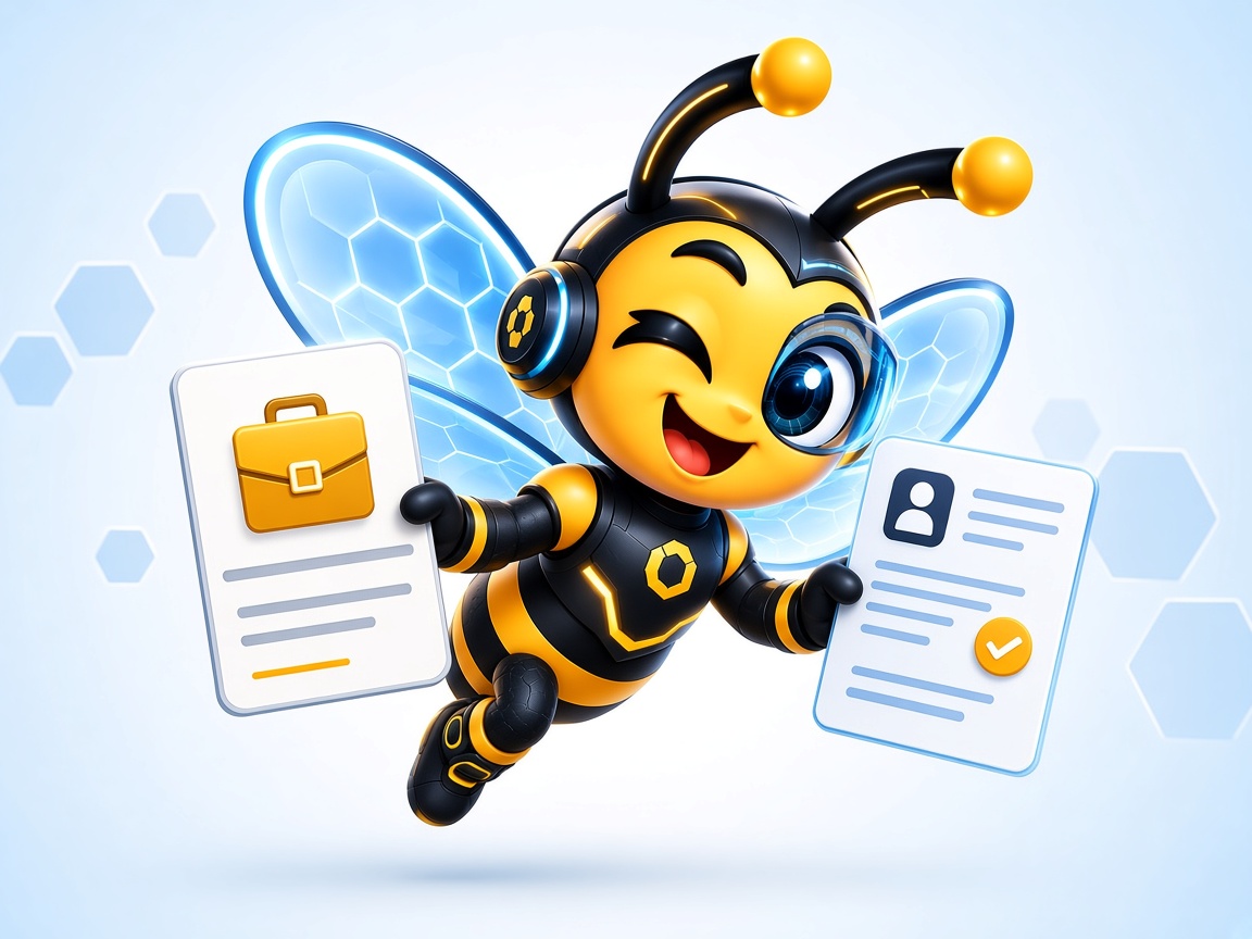 Abeja alineando el CV con una vacante